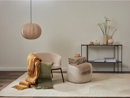 Плед Tkano Essential из шерсти травянисто-зеленый 130х180