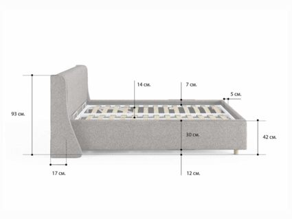 Кровать Сонум Barcelona Кашемир Горчичный (с подъемным механизмом)
