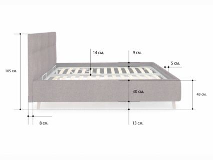 Кровать Сонум Bella Кашемир Латте 120х190