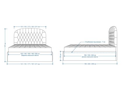 Кровать Lonax Венеция велюр Dolly-1 (с подъемным механизмом) 140х195