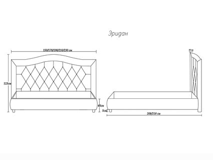 Кровать Димакс Эридан Агат с подъемным механизмом 160х190
